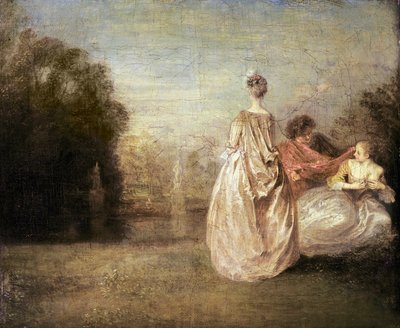 Die zwei Cousinen, 1716-20 von Jean Antoine Watteau